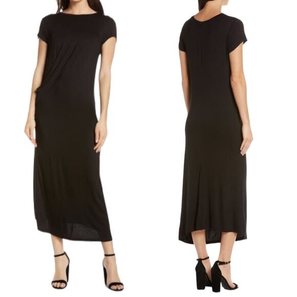 CAARA Brandon Ruched T-Shirt Midi Dress M - Picture 1 of 11